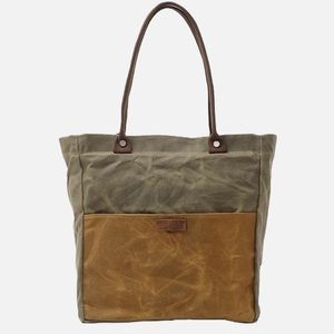 Army Green Khaki Shoulder Tote Bag Purse Top Leather Handle Satchel Handbag